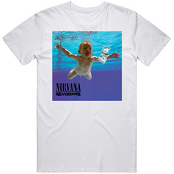 Nirvana Nevermind Album Retro Graphic Unisex Cotton White Classic T Shirt