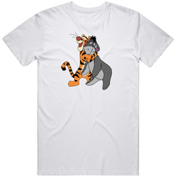 Tigger And Eeyore Winnie Pooh Retro Graphic Unisex Cotton White Classic T Shirt
