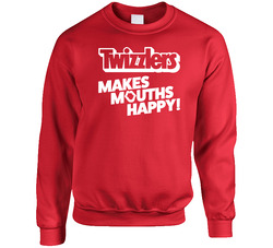 Vintage 1980s Twizzlers T Shirt Makes Mouths Happy 80s HersheyÃ¢Â€Â™s Licorice sweater Crewneck Sweatshirt