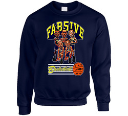 Fab Five Michigan Retro Caricature Navy sweater Crewneck Sweatshirt