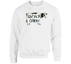 Chick Fil A Cow Eat Mor Chickin Funny Fast Food Mascot sweater Crewneck Sweatshirt