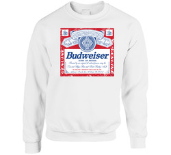 Budweiser American Beer Logo Retro Label Drinking Crewneck Sweatshirt sweater Crewneck Sweatshirt