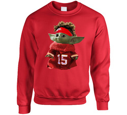 Patrick Mahomes Baby Yoda The Child Football Fan sweater Crewneck Sweatshirt