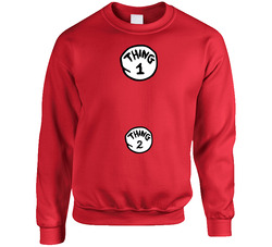 Thing 1 And 2 Funny Maternity Simple Halloween Costume sweater Crewneck Sweatshirt