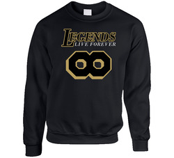Legends Live Forever Kobe Bryant Famous Number 8 Basketball Fan Black And Gold sweater Crewneck Sweatshirt