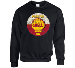 Premium Shell Oil Vintage Worn Look Logo sweater Crewneck Sweatshirt