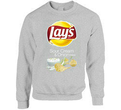Lay's Sour Cream And Onion Potato Chips Bag Costume sweater Crewneck Sweatshirt