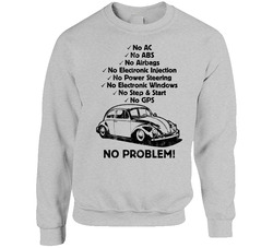 1965 Volkswagen Beetle No Problem Vintage Car sweater Crewneck Sweatshirt