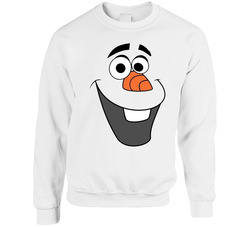 Olaf Face Frozen Fun Movie Character Halloween Costume sweater Crewneck Sweatshirt