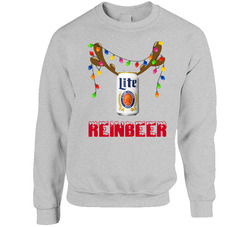 Miller Lite Reinbeer Funny Beer Lager Fan Christmas sweater Crewneck Sweatshirt