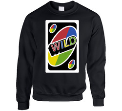 Wild Uno Card Game Fan Halloween Fancy Dress sweater Crewneck Sweatshirt