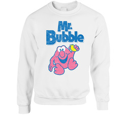 Mr Bubble Retro Vintage Bubblebath Logo Grunge Worn Look sweater Crewneck Sweatshirt