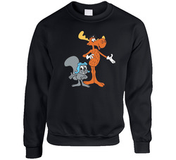 Rocky And Bullwinkle Retro Cartoon Character sweater Crewneck Sweatshirt