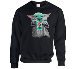 Baby Yoda The Child Mandalorian Mountain Dew Baja Blast Soda Pop Drink sweater Crewneck Sweatshirt