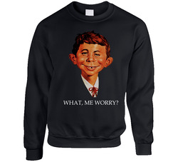 Alfred E Neuman Mad Magazine What Me Worry Portrait Comic Funny sweater Crewneck Sweatshirt