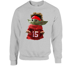 Patrick Mahomes Baby Yoda The Child Football sweater Crewneck Sweatshirt