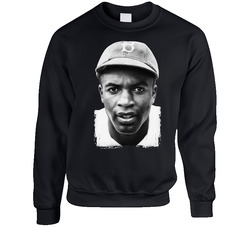 Jackie Robinson Portrait Black Baseball Legend sweater Crewneck Sweatshirt
