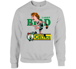 Larry Bird Retro Basketball Caricature sweater Crewneck Sweatshirt