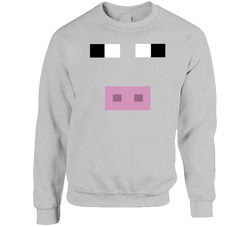 Minecraft Pig Face Halloween Costume sweater Crewneck Sweatshirt