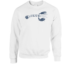 Luke's Lobster Portland Pier Portland Maine Restaurant Worn Look sweater Crewneck Sweatshirt