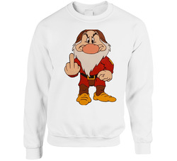Grumpy Dwarf Middle Finger Funny Cartoon sweater Crewneck Sweatshirt