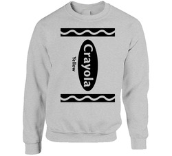 Crayola Yellow Color Crayon Funny Halloween Group Costume sweater Crewneck Sweatshirt