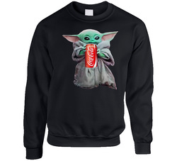 Baby Yoda The Child Mandalorian Coca Cola Coke Drink sweater Crewneck Sweatshirt