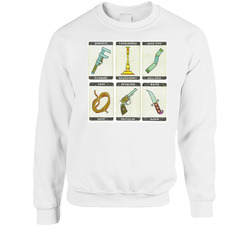 Clue Weapons Cards Retro Board Game Vintage sweater Crewneck Sweatshirt