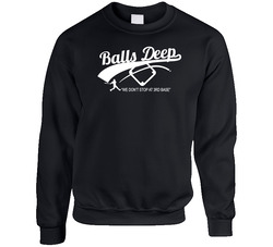 Balls Deep We Dont Stop At Third Base Funny Baseball Players sweater Crewneck Sweatshirt