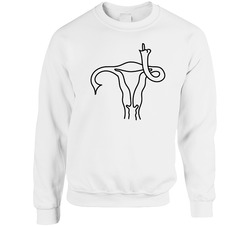 Uterus Flipping Off Female Reproductive Parts Rights Supporter sweater Crewneck Sweatshirt