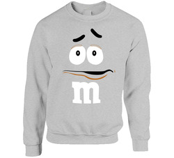Oranage M&m Big Face Funny Halloween Costume sweater Crewneck Sweatshirt