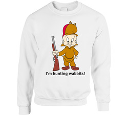 Elmer Fudd Cartoon I'm Hunting Wabbits sweater Crewneck Sweatshirt