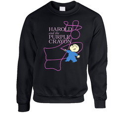 Harold Purple Crayon Children's Book Title sweater Crewneck Sweatshirt
