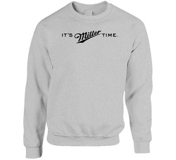 It's Miller Time Genuine Draft Mgd American Beer Logo Drinking Raglan sweater Crewneck Sweatshirt