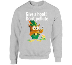 Give A Hoot Dont Pollute Vintage Retro sweater Crewneck Sweatshirt