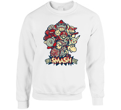 Super Smash Bros Characters Pop Art Retro Video Game sweater Crewneck Sweatshirt