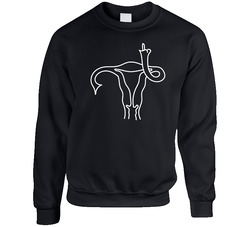 Uterus Flipping Off Female Reproductive Rights Supporter sweater Crewneck Sweatshirt