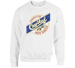 Louisiana's Pure Crystal Hot Sauce Logo Grunge Vintage Worn Look sweater Crewneck Sweatshirt