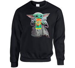 Baby Yoda The Child Mandalorian Cactus Cooler Soda Pop Drink sweater Crewneck Sweatshirt