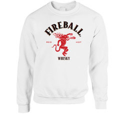 Fireball Cinnamon Whiskey Logo Label Drinking sweater Crewneck Sweatshirt