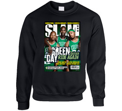 Slam Magazine Issue 119 Ray Allen Kevin Garnett Paul Pierce Popular Basketball Magazine Grunge Look Sweater Crewneck Sweatshirt