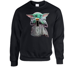 Baby Yoda The Child Mandalorian Guinness Beer Alcohol Drink Sweater Crewneck Sweatshirt