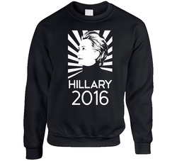 Hillary Clinton Silhouette Burst 2016 Presidential Campaign Sweater Crewneck Sweatshirt