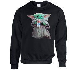 Baby Yoda The Child Mandalorian Coors Light Beer Alcohol Drink Sweater Crewneck Sweatshirt