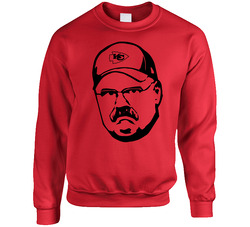 Andy Reid Kansas City Cartoon Head Sweater Crewneck Sweatshirt
