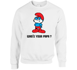Papa Smurf Retro Smurf Cartoon Sweater Crewneck Sweatshirt
