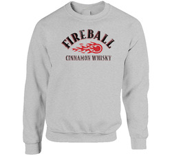 Fireball Cinnamon Whiskey Logo Label Drinking Raglan Sweater Crewneck Sweatshirt