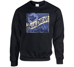 Blue Dream Cannabis Weed Strain Parody Worn Look Sweater Crewneck Sweatshirt