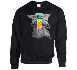 Baby Yoda The Child Mandalorian Squirt Soda Pop Drink Sweater Crewneck Sweatshirt