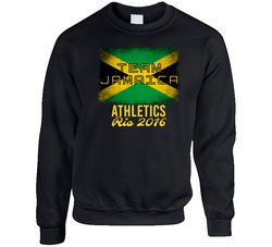 Jamaica Athletics Rio 2016 Olympic Team Flag Sweater Crewneck Sweatshirt